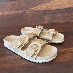 Time and Tru Women Beige Buckle Sandals